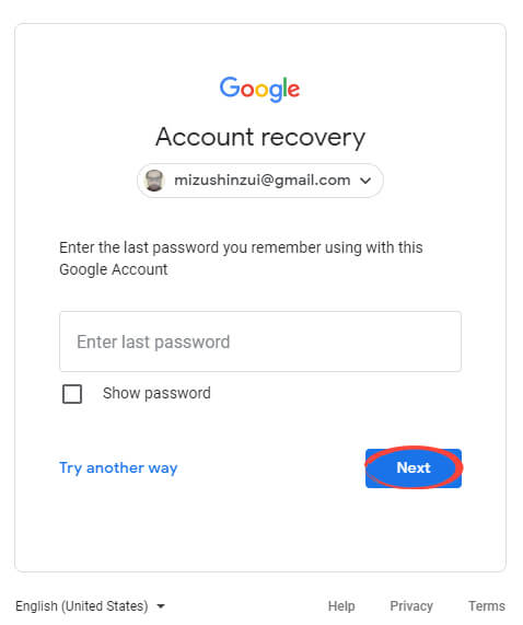 Google - Recovery