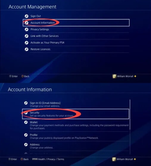 PlayStation Account - Password Step 2
