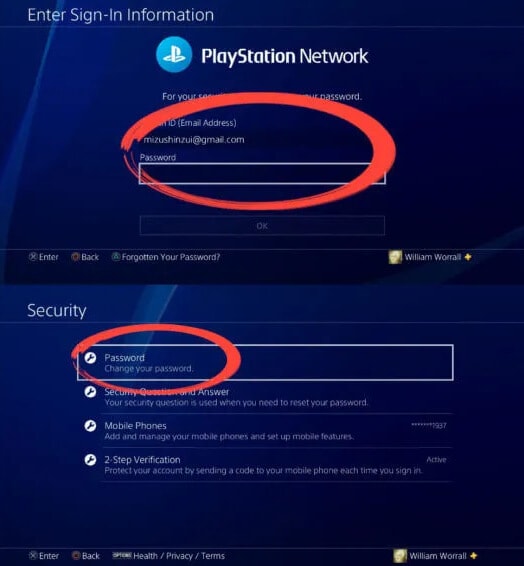 PlayStation Account - New Password
