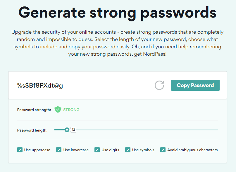 Password Generator - NordPass