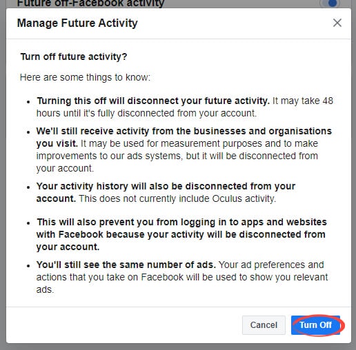 Facebook Activity - Wipe Your Data 
