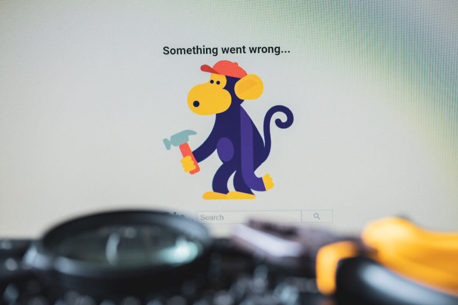 google error monkey on screen