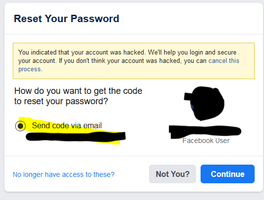 reset password facebook image