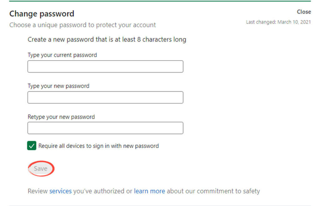 Linkedin - Password Change
