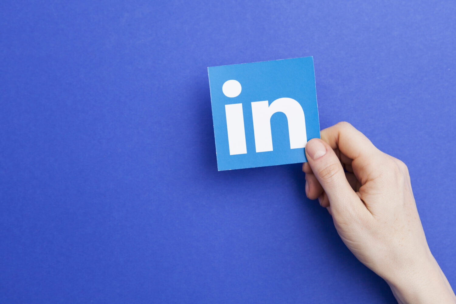 LinkedIn logo on blue background
