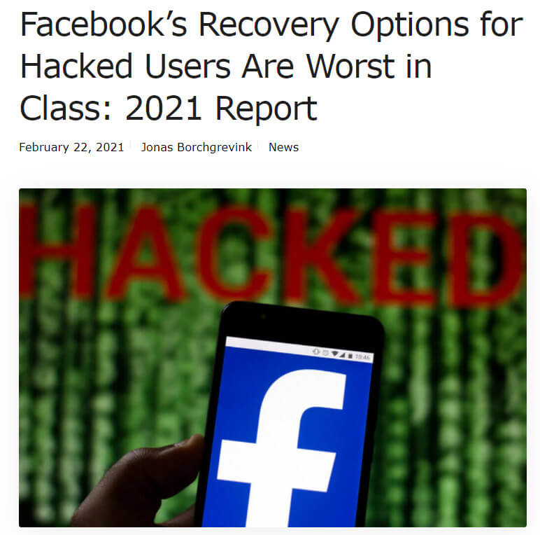 Facebook Recovery Options Report